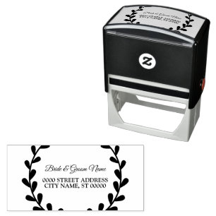 Wedding Party Elegant Leaves Self-inking Stamp
