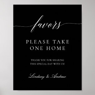 Wedding Party Favors Sign Table Reception Poster