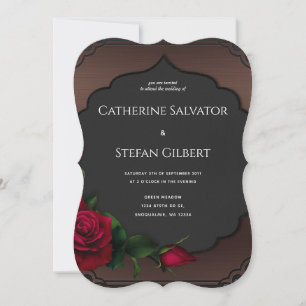 Wedding Party Gothic Red Roses Invitation