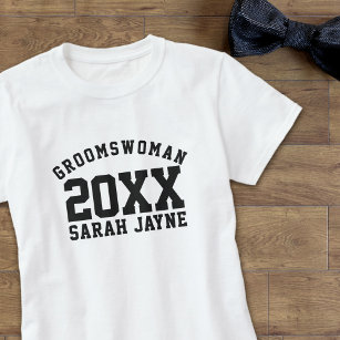 Wedding Party Groomswoman Name Year T-Shirt