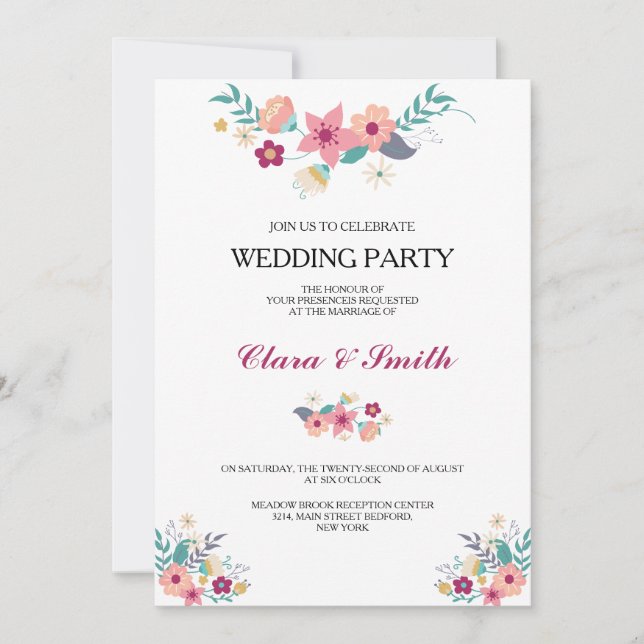 Wedding party invitation (Front)