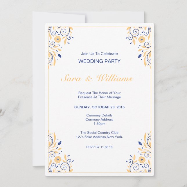 Wedding party invitation (Front)