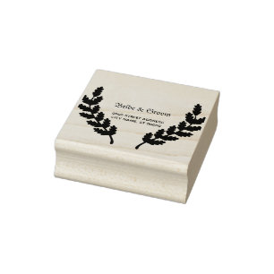Wedding Party Leaves Decoration Elegant Rubber Stamp