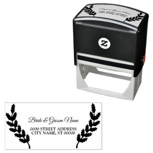 Wedding Party Leaves Elegant Address Self-inking Stamp