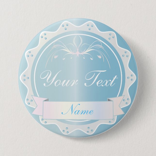 Wedding Party Light Blue 7.5 Cm Round Badge (Front)