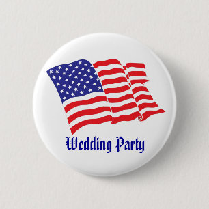 Wedding Party Patriotic Wedding 6 Cm Round Badge