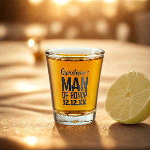 Wedding Party Personalized Man of Honor Shot Glass