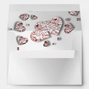Wedding Party Pink Peach Shiny Hearts Geometric Envelope