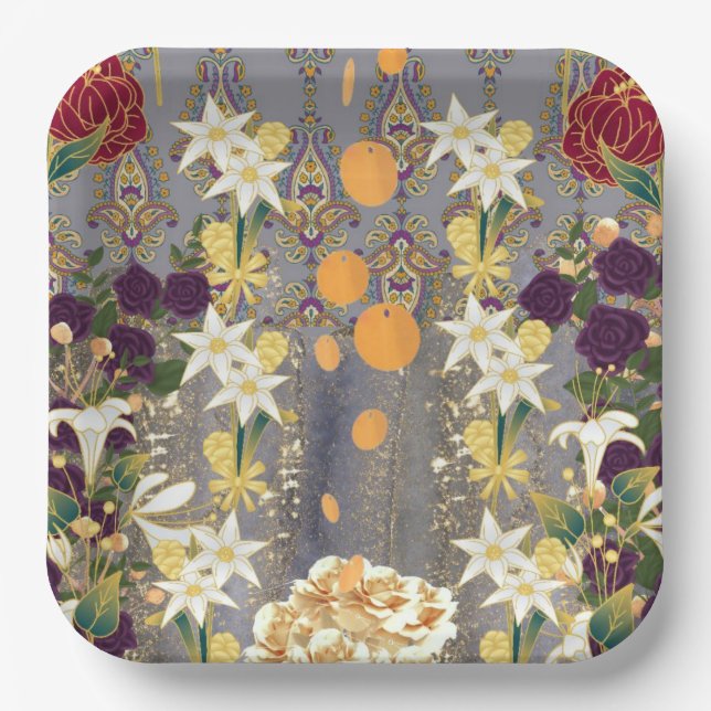 wedding Party place  Paper Plate (Front)