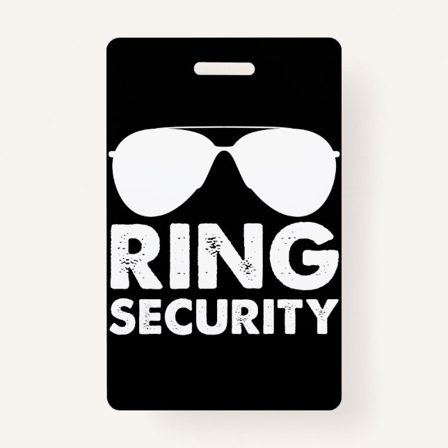 Wedding Party Ring Security Wedding Ring ID Badge (Front)