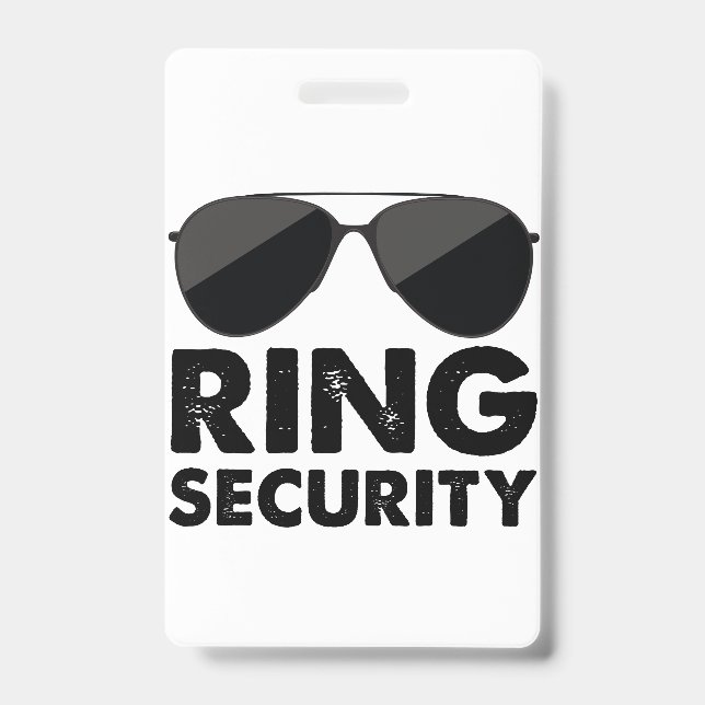 Wedding Party Ring Security Wedding Ring ID Badge (Front)