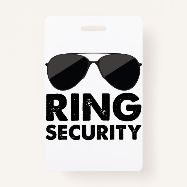Wedding Party Ring Security Wedding Ring ID Badge (Front)