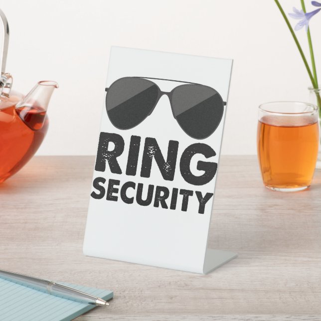 Wedding Party Ring Security Wedding Ring Pedestal Sign (In SItu)