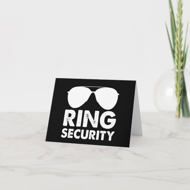 Wedding Party Ring Security Wedding Ring Thank You Card (Front)