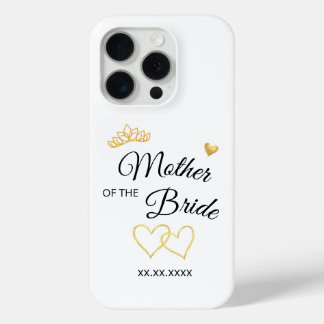 Wedding Party Role & Date Elegant Design iPhone 15 Pro Case