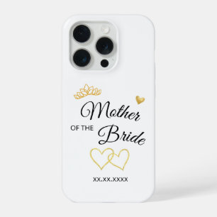 Wedding Party Role & Date Elegant Design iPhone 15 Pro Case