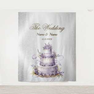 Wedding Party Silver Glitter Sparkle Elegant Tapestry