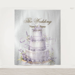 Wedding Party Silver Glitter Sparkle Elegant Tapestry