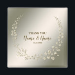 Wedding Party Thank You Golden Floral Leaves Magnet<br><div class="desc">Wedding Party Thank You Golden Floral Leaves magnet. Unique,  beautiful,  stylish design. Easy to be personalised. Font style,  size and colours can be changed. Matching items available.</div>