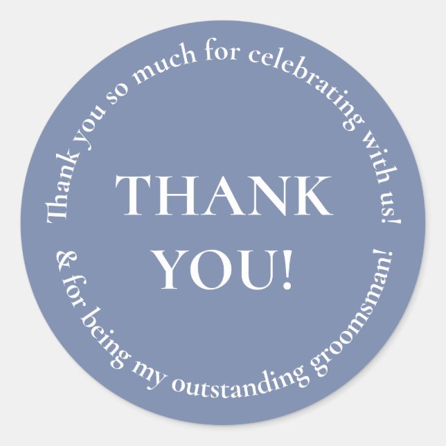 Wedding Party Thank You Wedding Favour Sticker (Front)