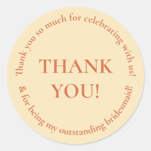 Wedding Party Thank You Wedding Favour Sticker