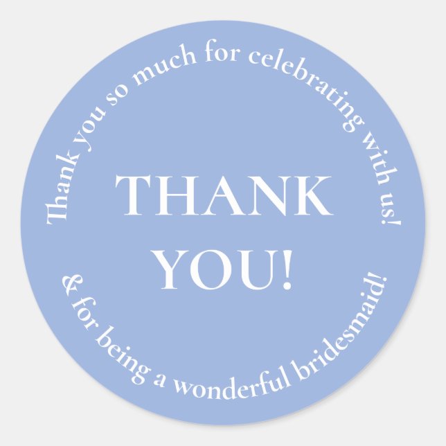 Wedding Party Thank You Wedding Favour Sticker (Front)