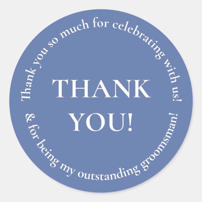 Wedding Party Thank You Wedding Favour Sticker (Front)