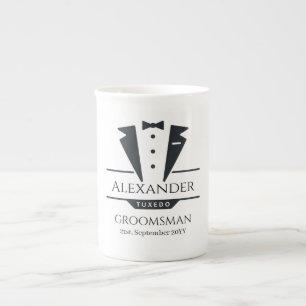 Wedding Party Tuxedo Gifts Groomsman   Bone China Mug