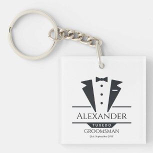 Wedding Party Tuxedo Gifts Groomsman Key Ring