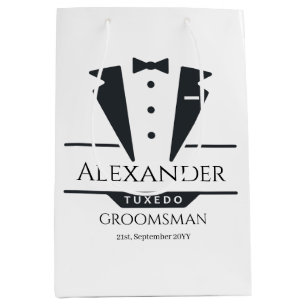 Wedding Party Tuxedo Gifts Groomsman   Medium Gift Bag