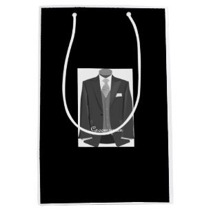Wedding Party Tuxedo Groomsman Black Gift Bag