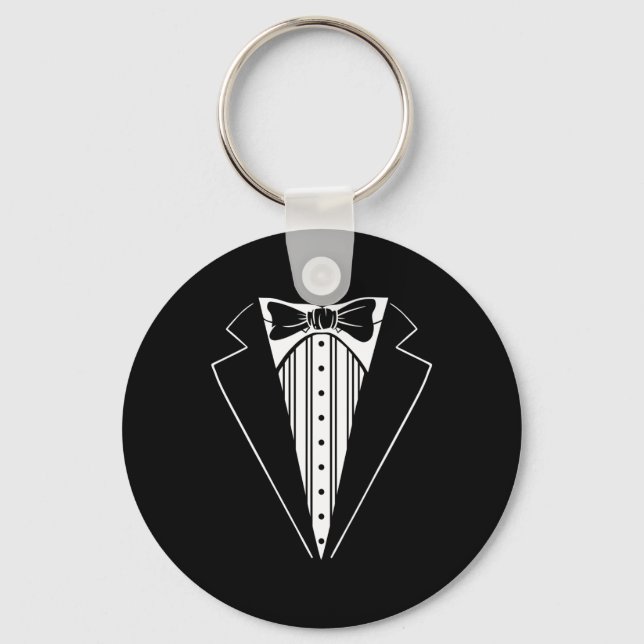 Wedding Party Tuxedo Matching Bachelor Party Funny Key Ring (Front)