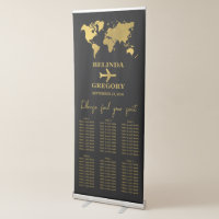 Wedding Passport Black Gold Seating Chart
