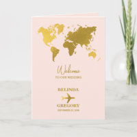 Wedding Passport Blush Pink Gold Order of Service