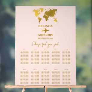 Wedding Passport Blush Pink Gold Seating Chart
