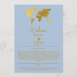 Wedding Passport Gold Dusty Blue Itinerary Programme