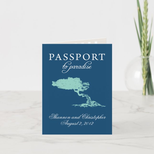 Wedding Passport Invitation to Aruba (Front)