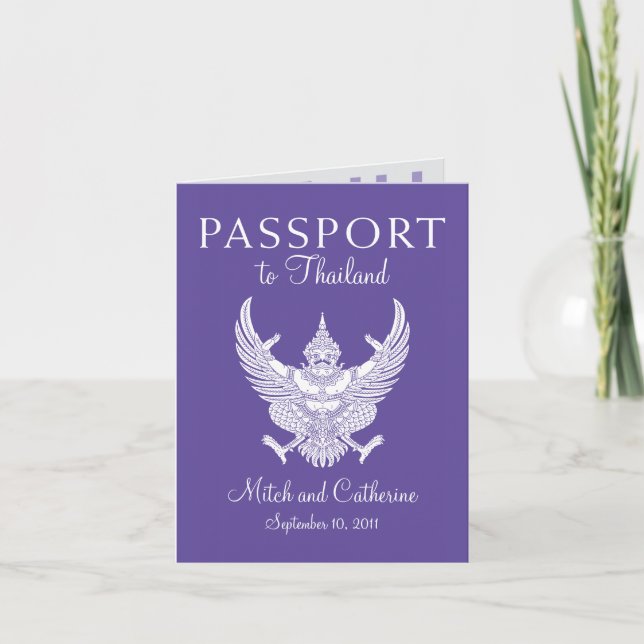 Wedding Passport Invitation to Thailand (Front)
