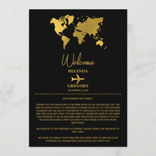 Wedding Passport Sage Black Itinerary Programme (Front)
