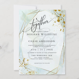 WEDDING Pastel Dusty Blue Sage Gold Jaspé