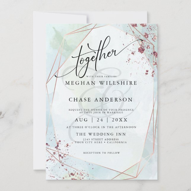 WEDDING | Pastel Dusty Blue Sage Jaspé  (Front)