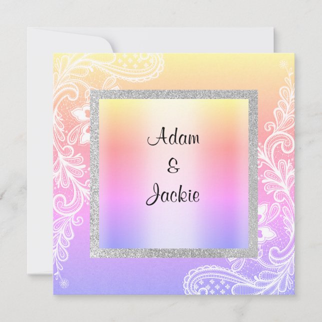 Wedding pastel lace new wedding invitation (Front)