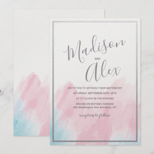 Wedding Pastel Watercolor Invitation