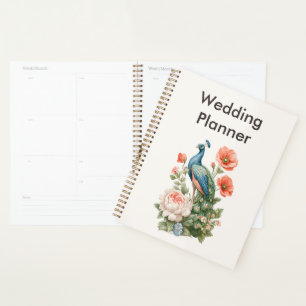 Wedding Peacock Botanical Vintage Elegant Planni Planner