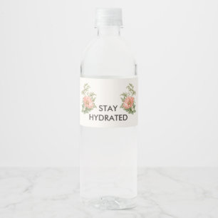 Wedding Peacock Botanical Vintage   Elegant Table  Water Bottle Label