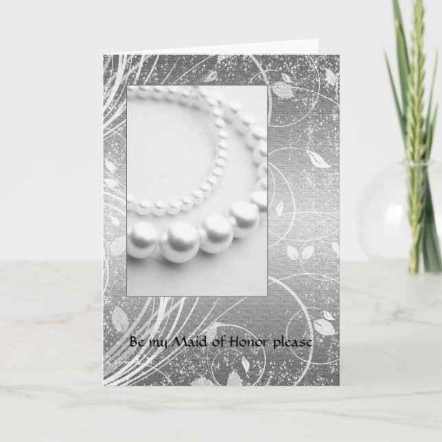 Wedding Pearls Maid of Honour Invitation (Front)