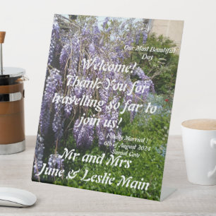 Wedding  Pedestal Sign Wisteria 