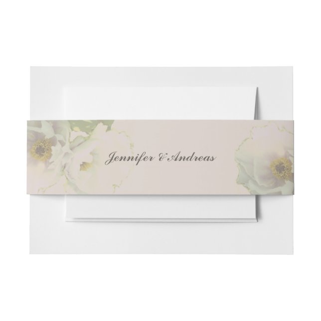 Wedding Peony Mauve Invitation Belly Band (Front Example)