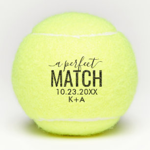Wedding Perfect Match Favour Custom Bride Groom Tennis Balls