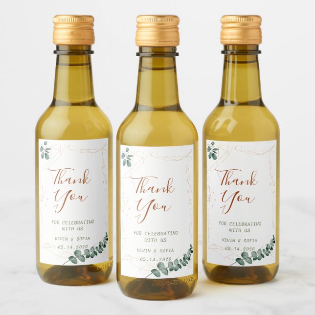 Wedding Personalise Bottle Mini Wine Label (Bottles)